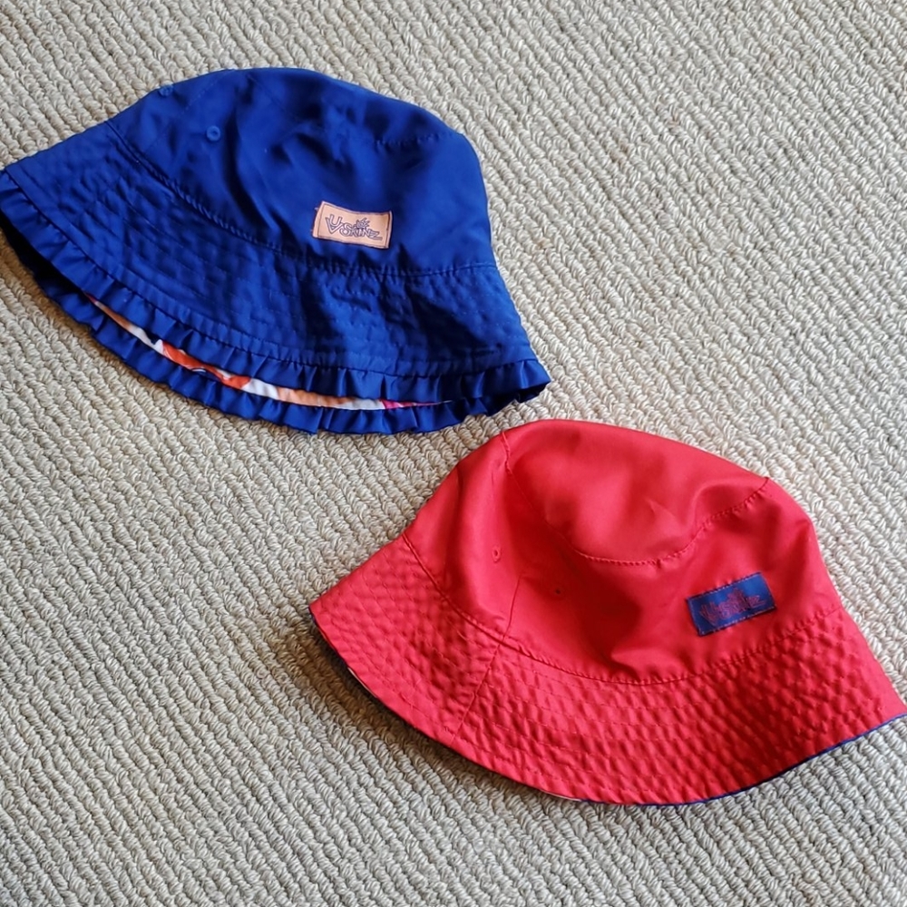 2 EUC UV Skins SPF sun swim hats 3T